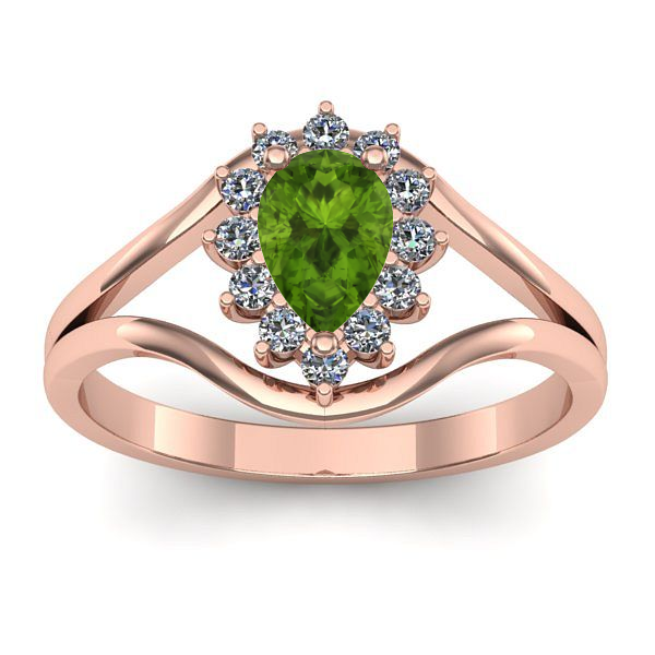 Inel cu peridot lacrima