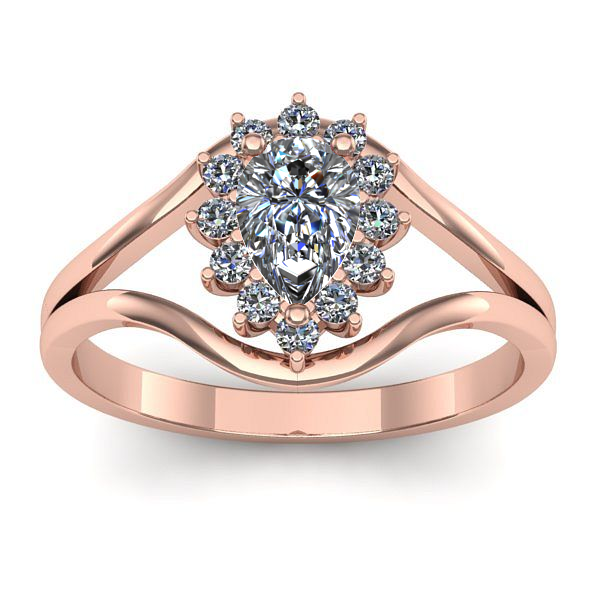 Inel cu safir alb lacrima