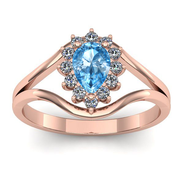Inel cu topaz blue lacrima