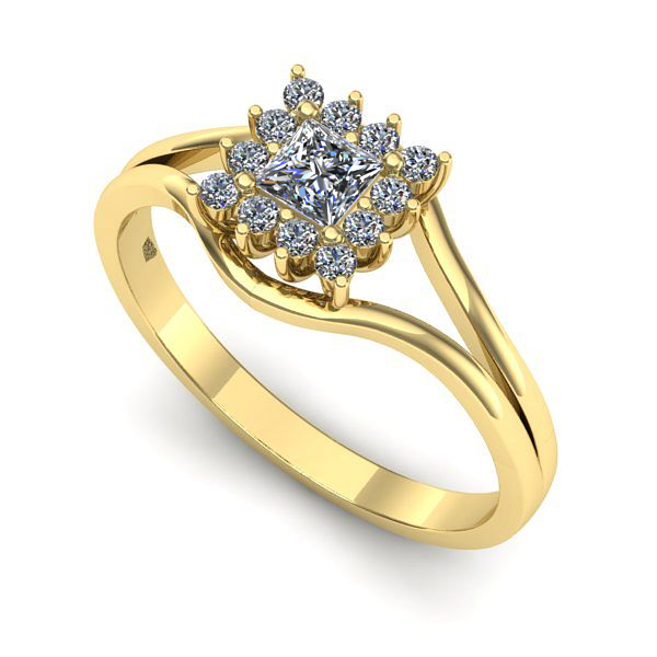 Inel din aur galben cu diamant