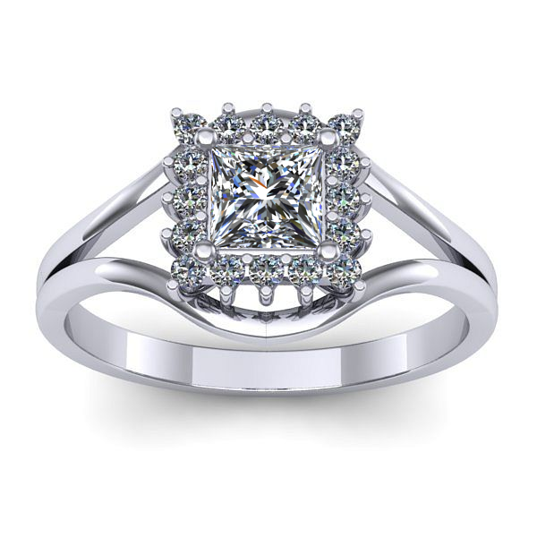 Inel de logodna cu diamant patrat