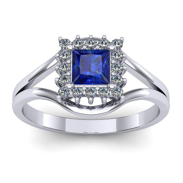 Inel cu safir patrat