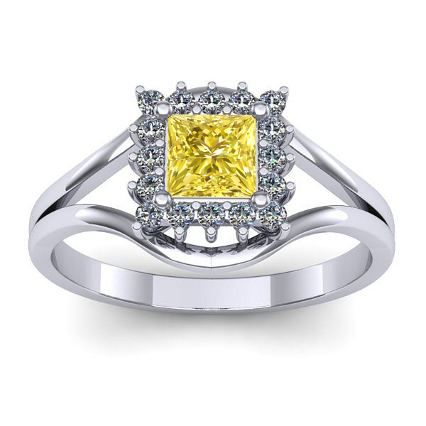 Inel cu safir galben patrat