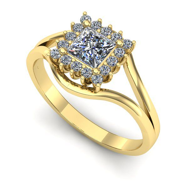 Inel de logodna din aur galben cu diamant