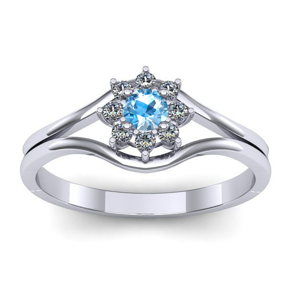 Inel de logodna cu topaz blue rotund