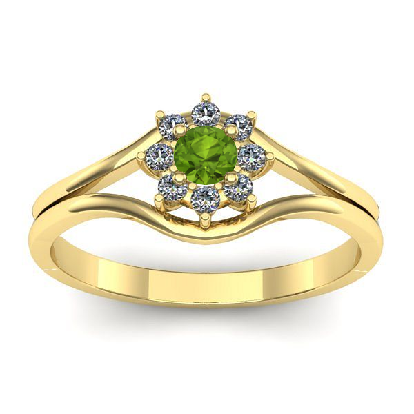 Inel logodna cu peridot rotund