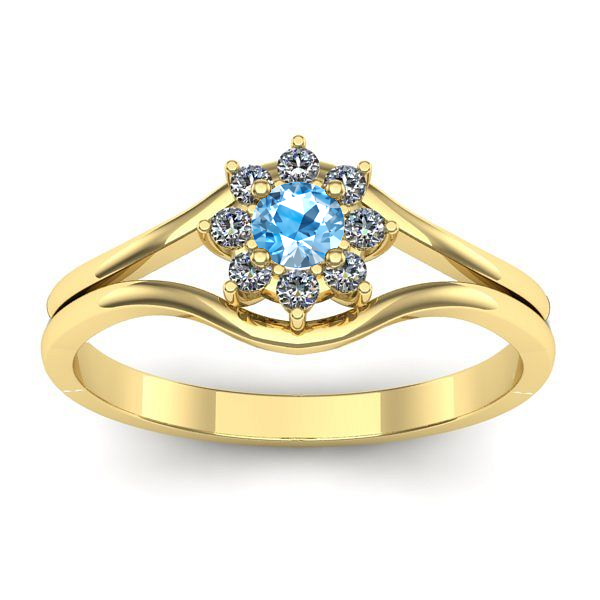 Inel logodna cu topaz blue rotund