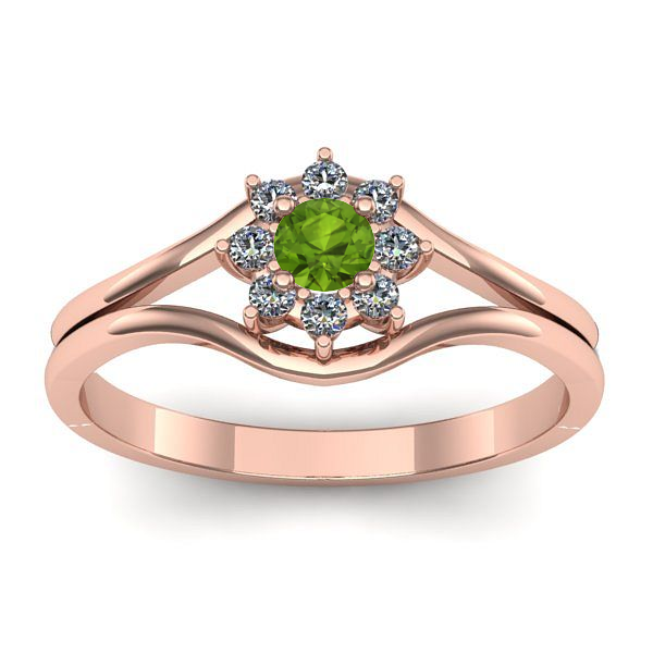 Inel cu peridot rotund