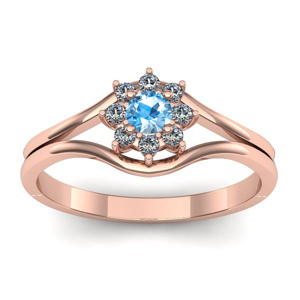 Inel de logodna cu topaz blue rotund
