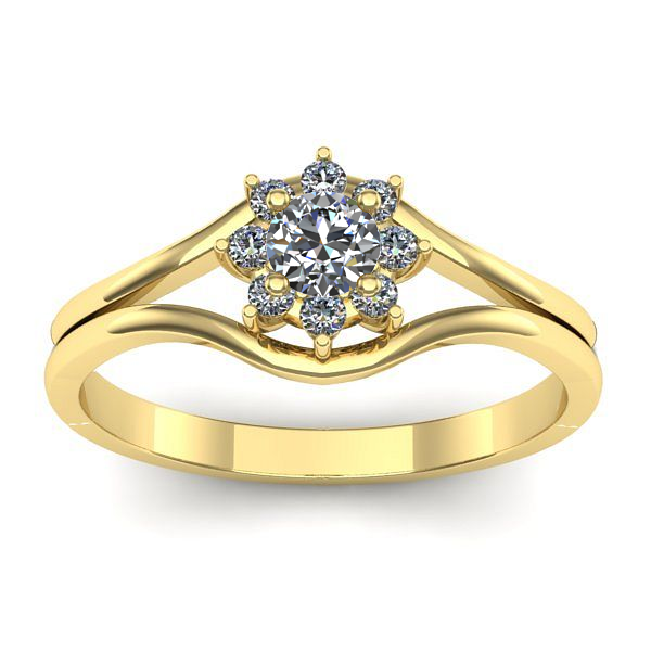 Inel cu diamant rotund