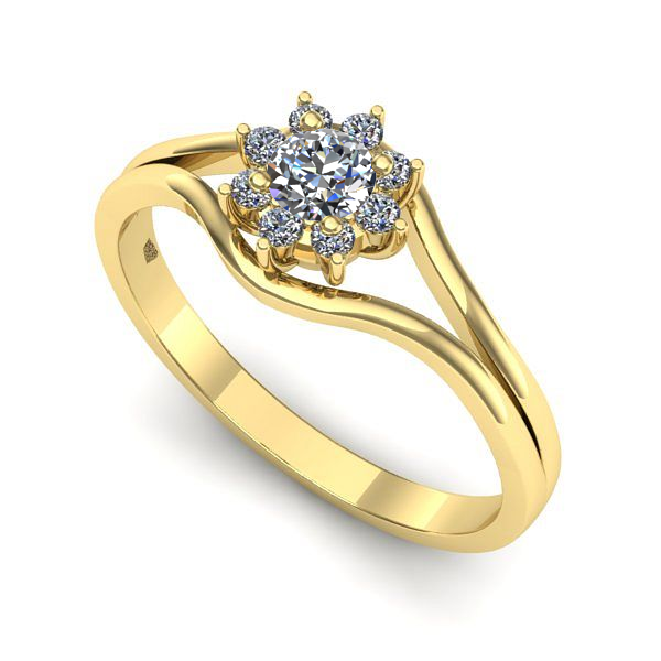 Inel logodna din aur galben cu diamant