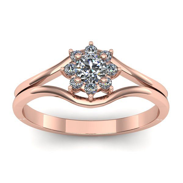 Inel cu diamant rotund