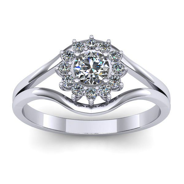 Inel logodna cu diamant rotund