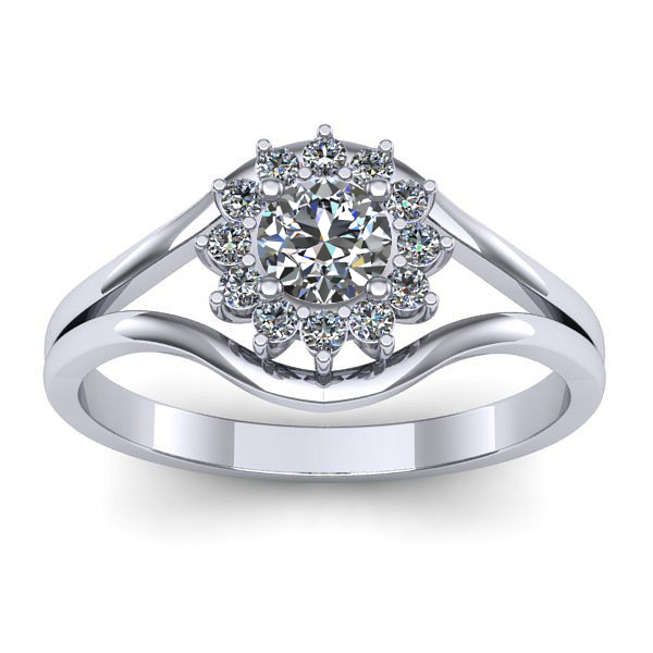 Inel cu diamant rotund