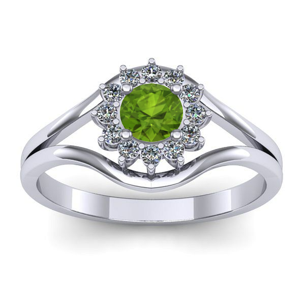 Inel de logodna cu peridot rotund