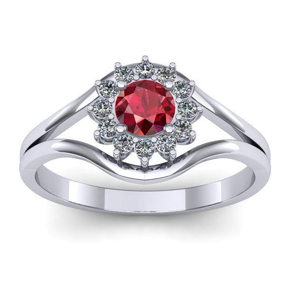 Inel cu rubin rotund