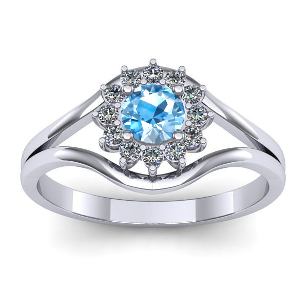 Inel de logodna cu topaz blue rotund