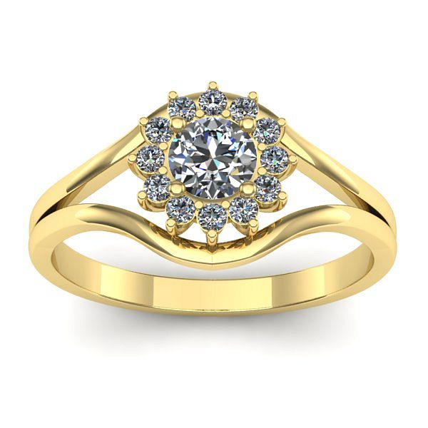 Inel logodna cu diamant rotund