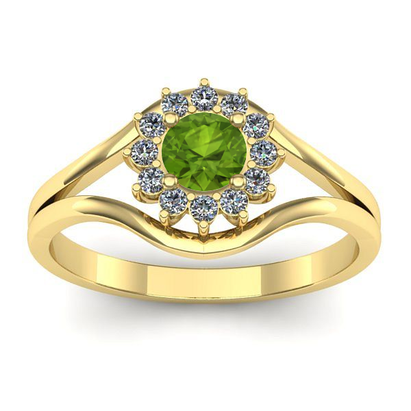 Inel cu peridot rotund