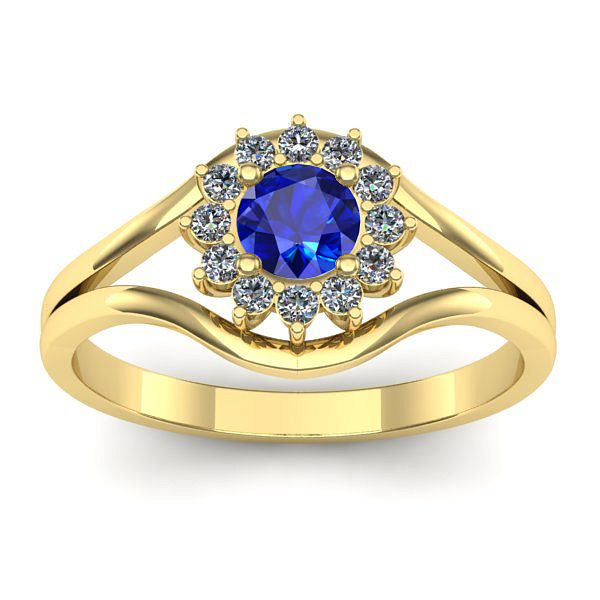 Inel cu safir rotund