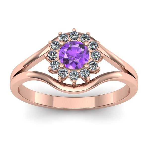 Inel cu ametist rotund