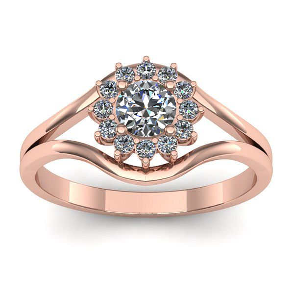 Inel cu diamant rotund