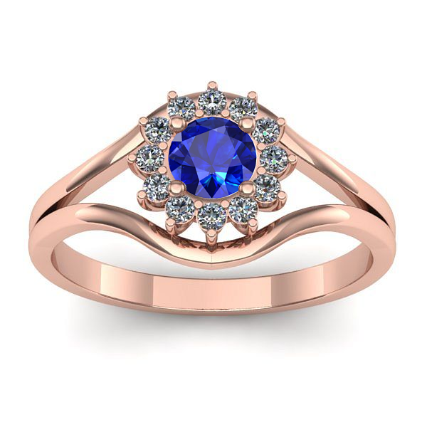 Inel de logodna cu safir rotund