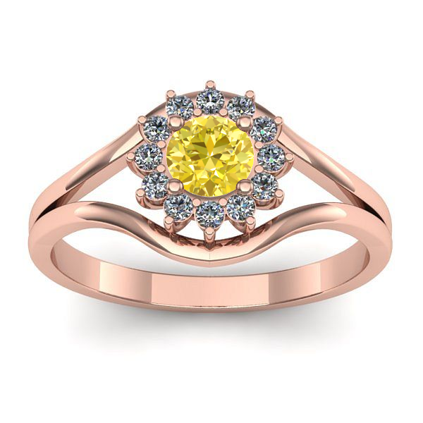 Inel de logodna cu safir galben rotund