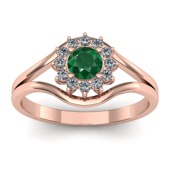 Inel cu smarald rotund