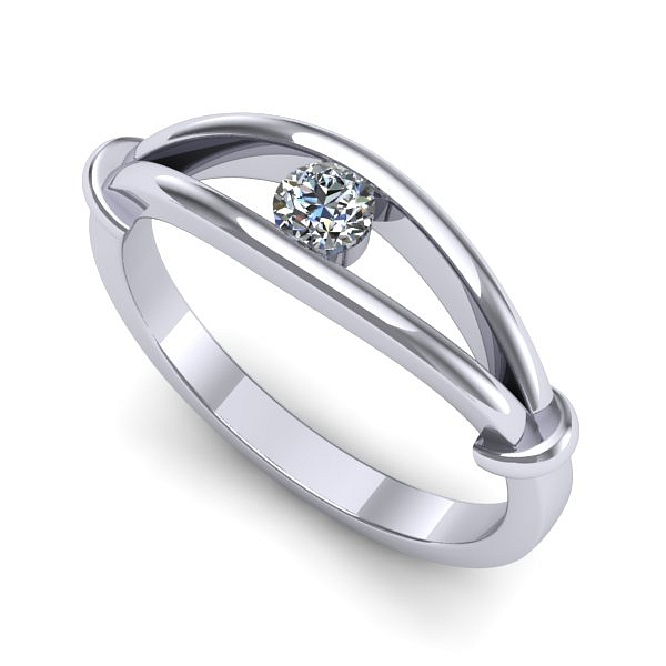 Inel din aur alb cu diamant