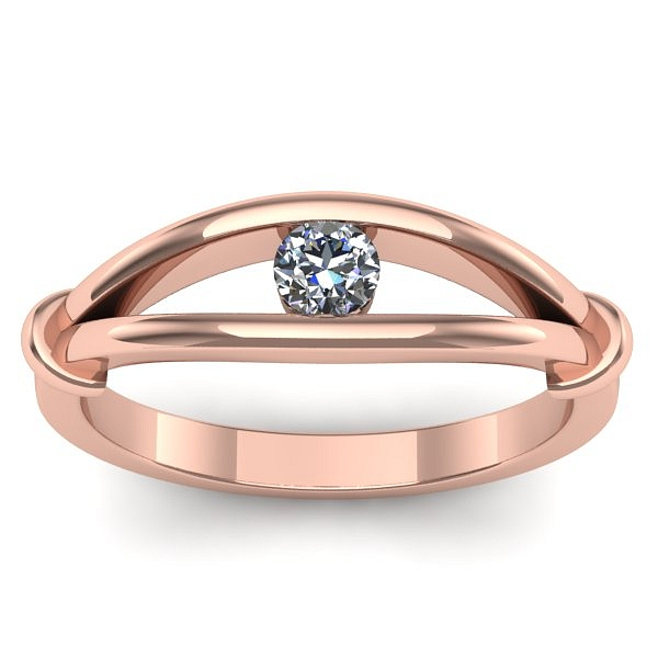 Inel cu diamant rotund