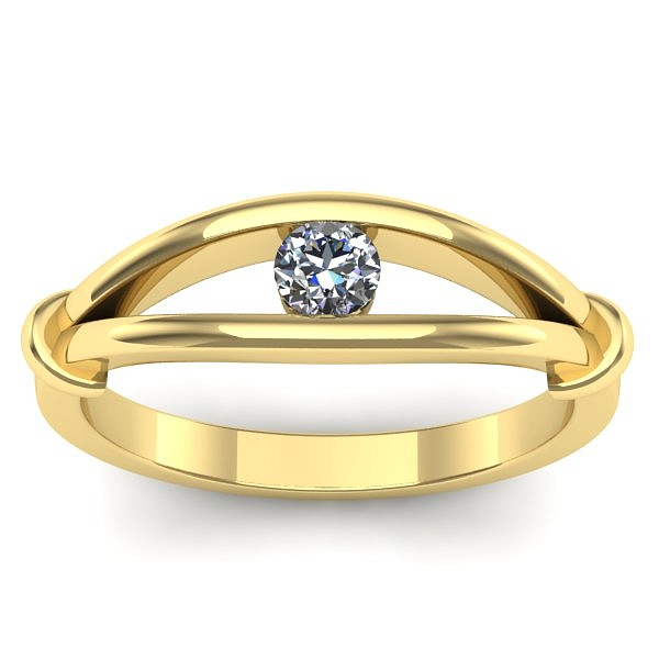 Inel cu diamant rotund