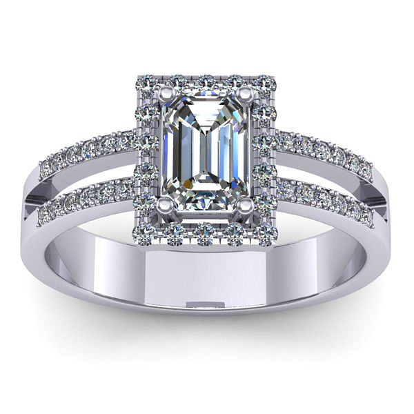 Inel de logodna cu safir alb dreptunghiular