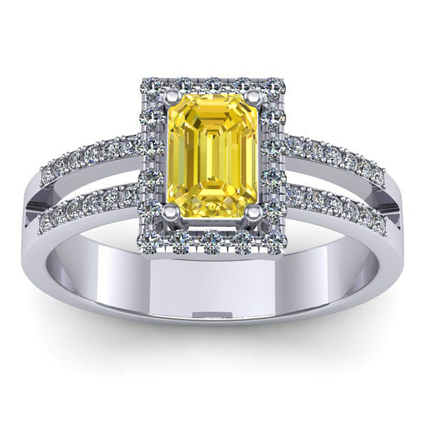 Inel cu safir galben dreptunghiular