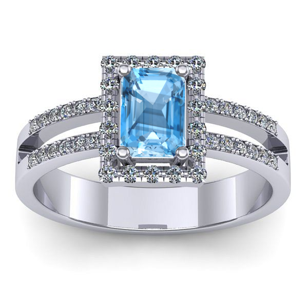 Inel cu topaz blue dreptunghiular