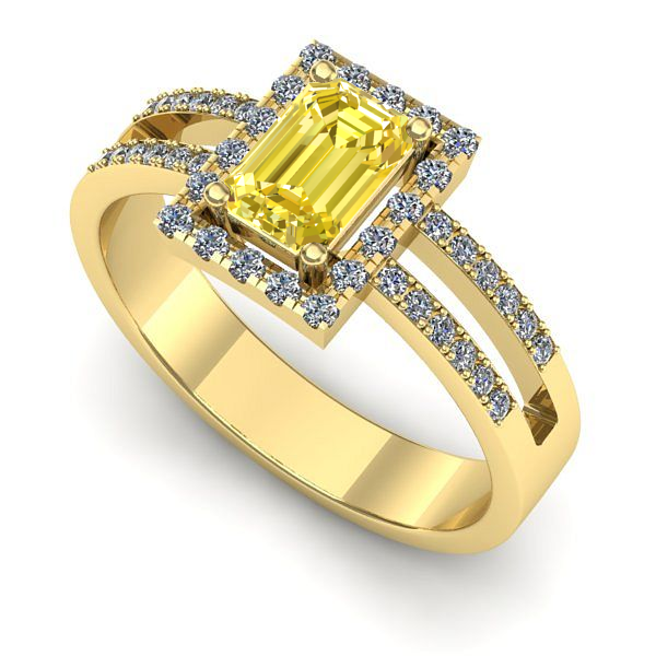 Inel din aur galben cu safir galben