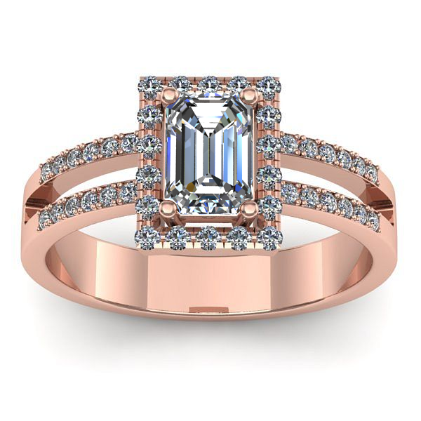 Inel cu safir alb dreptunghiular