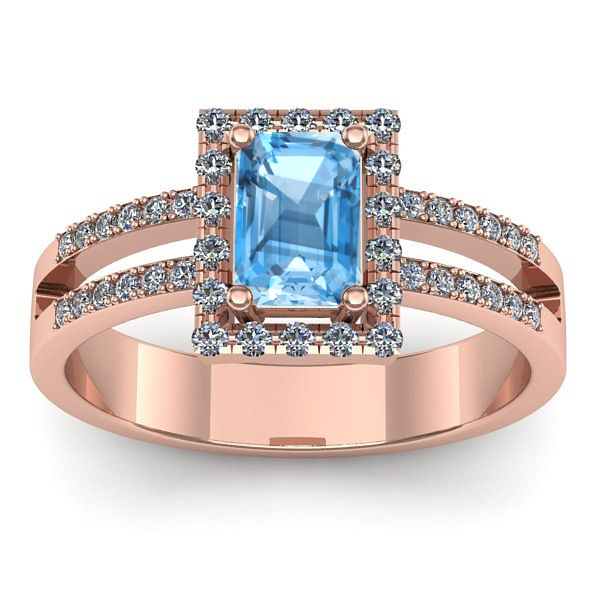 Inel logodna cu topaz blue dreptunghiular