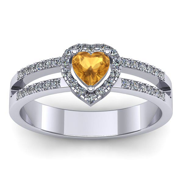 Inel de logodna cu citrin inima