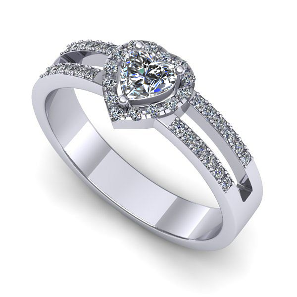 Inel logodna din aur alb cu diamant