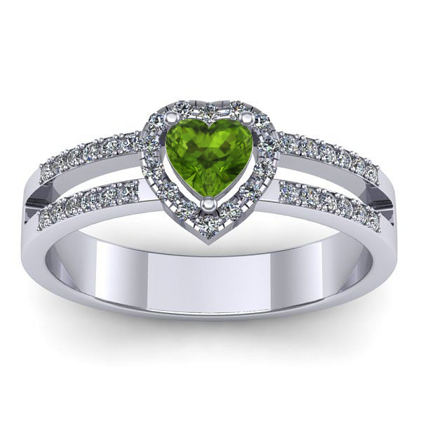 Inel cu peridot inima