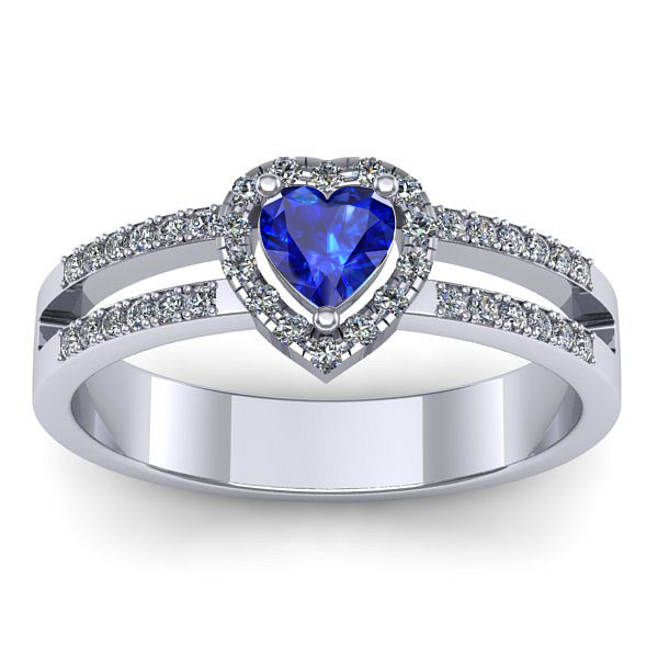 Inel logodna cu safir inima