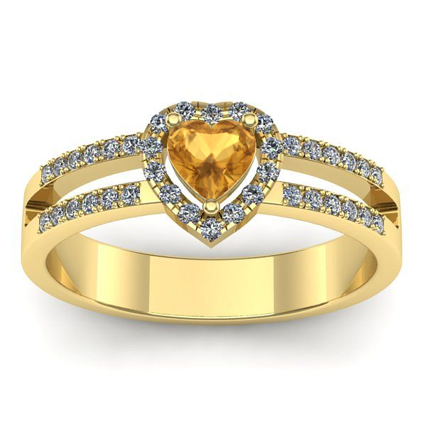 Inel de logodna cu citrin inima