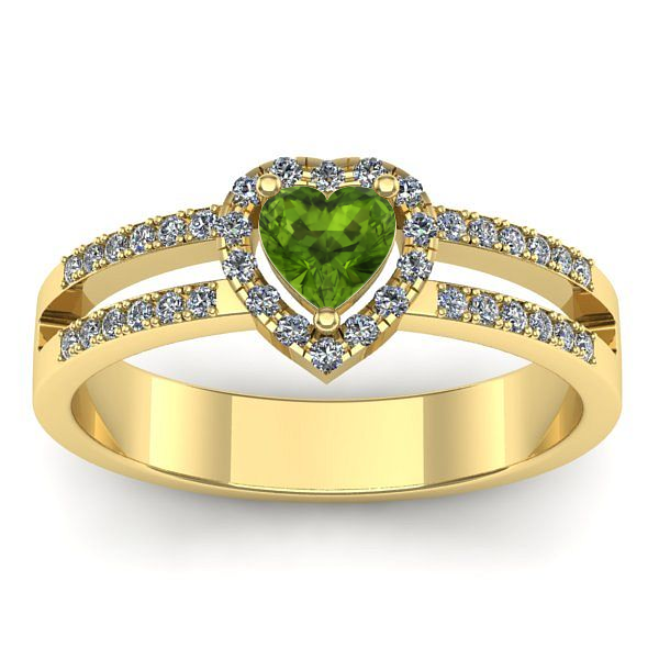 Inel cu peridot inima