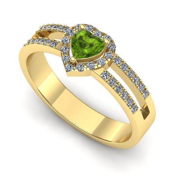 Inel din aur galben cu peridot