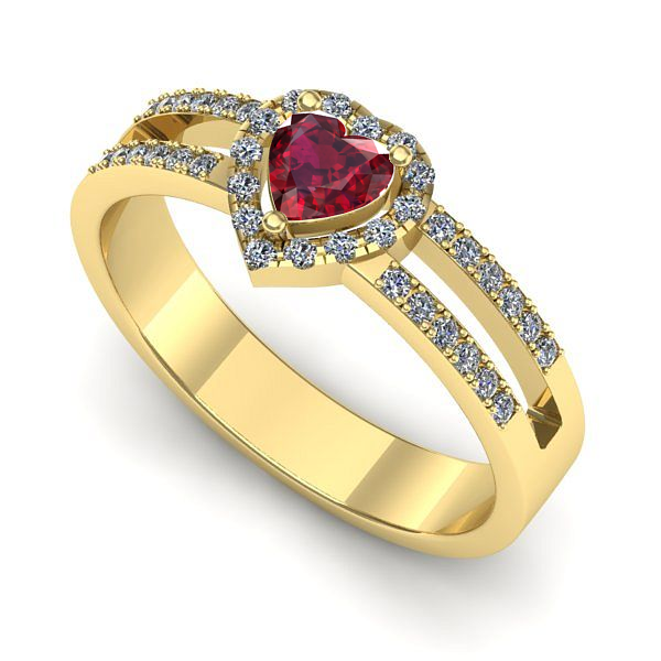 Inel din aur galben cu rubin