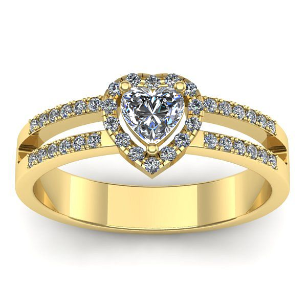 Inel de logodna cu safir alb inima