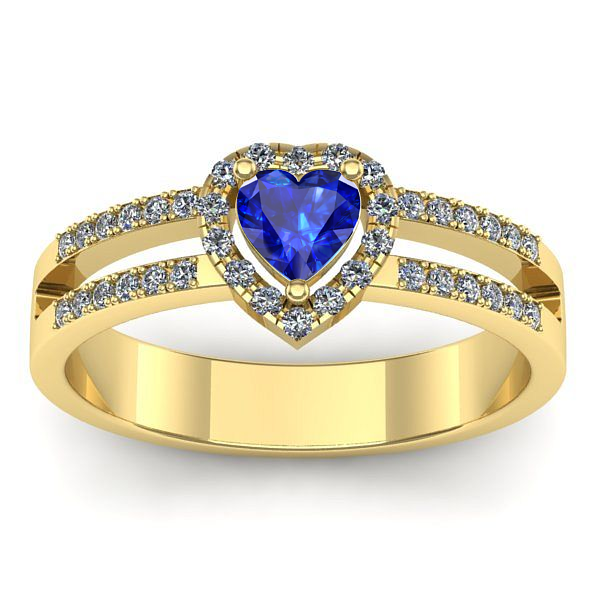 Inel de logodna cu safir inima