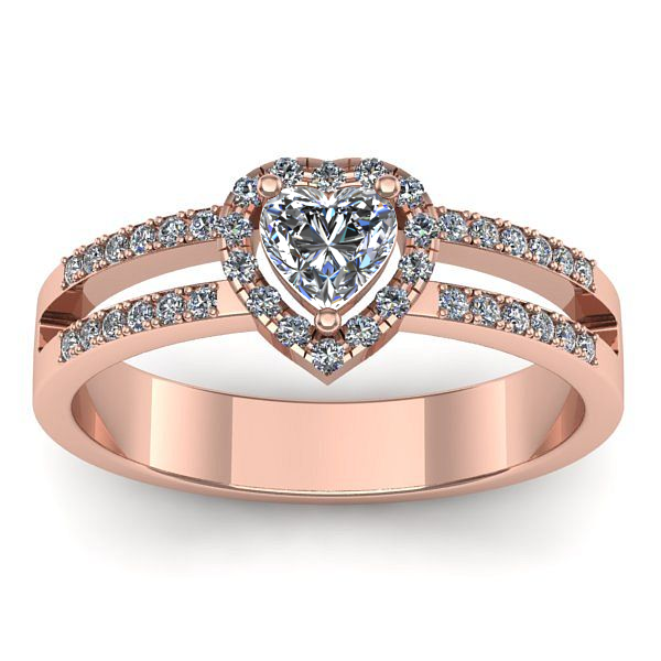 Inel de logodna cu diamant inima