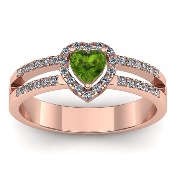 Inel cu peridot inima